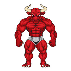strong bull mascot vector illustration design