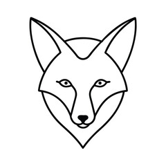 fox face sharp features monoline line art vector 