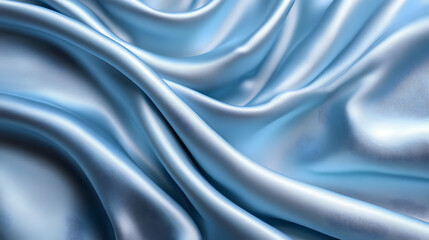 Light Blue Satin Fabric Drape Texture Background