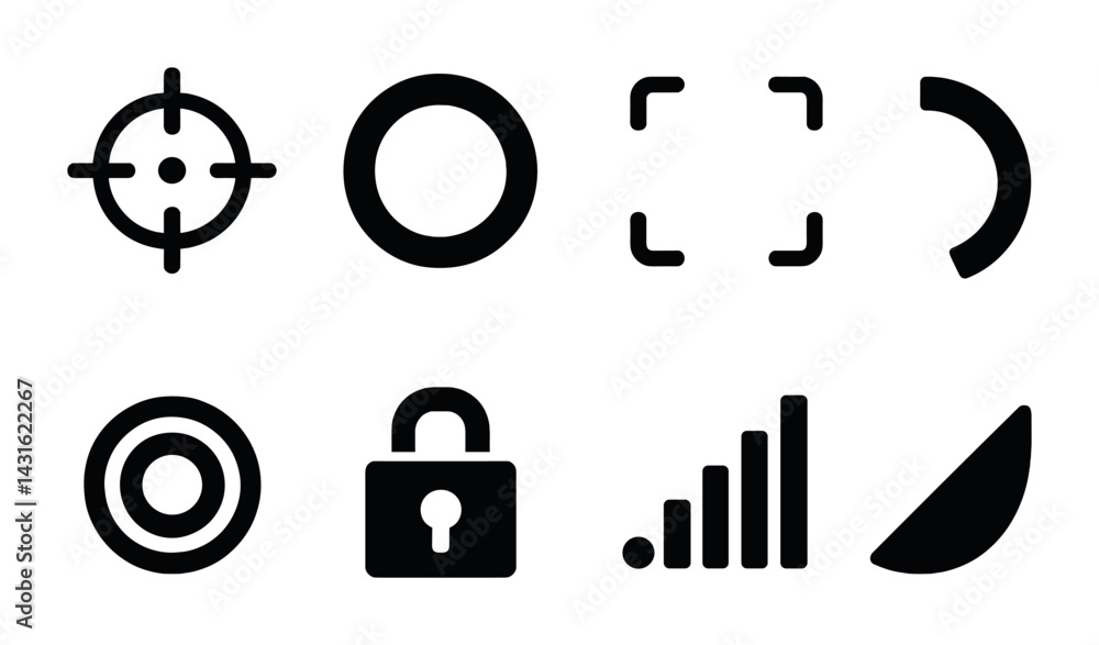 Poster interface and ui solid icons set – filled style digital, web, and mobile symbols for user experience
