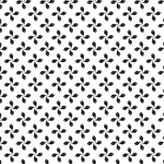 Black and white vector seamless pattern with small diamonds , star shapes ,rhombuses .Abstract black and white geometric texture .Simple minimal wide repeat background .