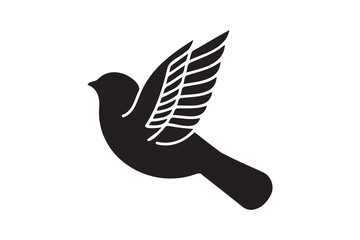 Obraz premium Minimalist bird silhouette vector icon on white background 