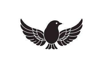 Fototapeta premium Minimalist bird silhouette vector icon on white background 