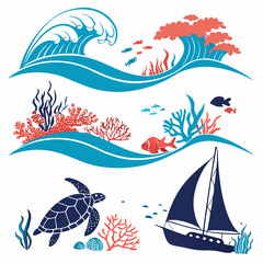 Ocean Waves, Coral Reef.