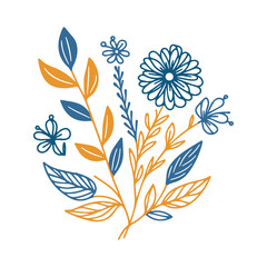 floral sketch pattern with continuous lines and minimalist garden motifs ideal for digital prints on pillow covers and wall art

