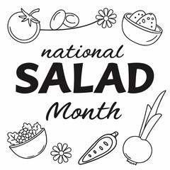 NATIONAL SALAD MONTH vector illustration