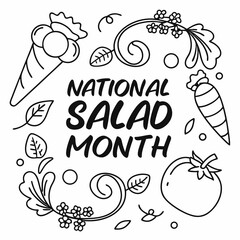 NATIONAL SALAD MONTH vector illustration
