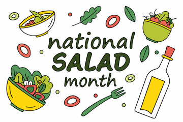 NATIONAL SALAD MONTH vector illustration