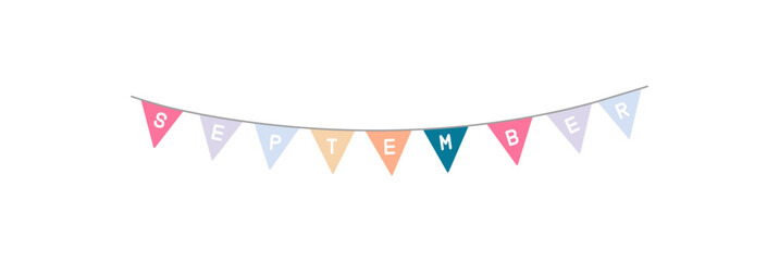Obraz premium September Bunting Garland Icon
