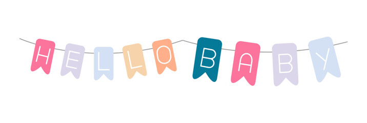 Hello Baby Bunting Garland Icon
