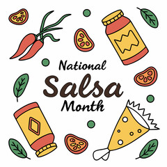 NATIONAL SALSA MONTH vector illustration