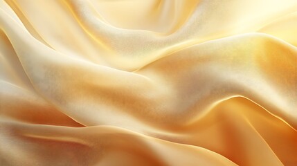 Obraz premium Flowing Fabric Waves in Beige and White, Abstract image of flowing, soft, beige and white fabric-like waves creating a serene and elegant pattern