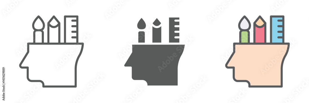 Poster creative icons set – vector illustrations in multiple styles