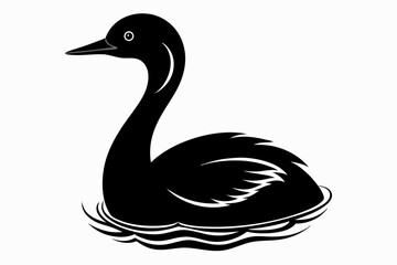 grebe sihouette black vector