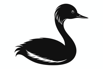 grebe sihouette black vector