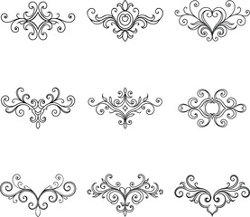 Baroque Swirl Ornament Set
