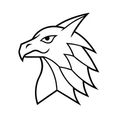 griffin head sharp angular line art vector