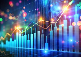 Glowing Stock Market Chart: 3D Render of Financial Growth & Investment Profit