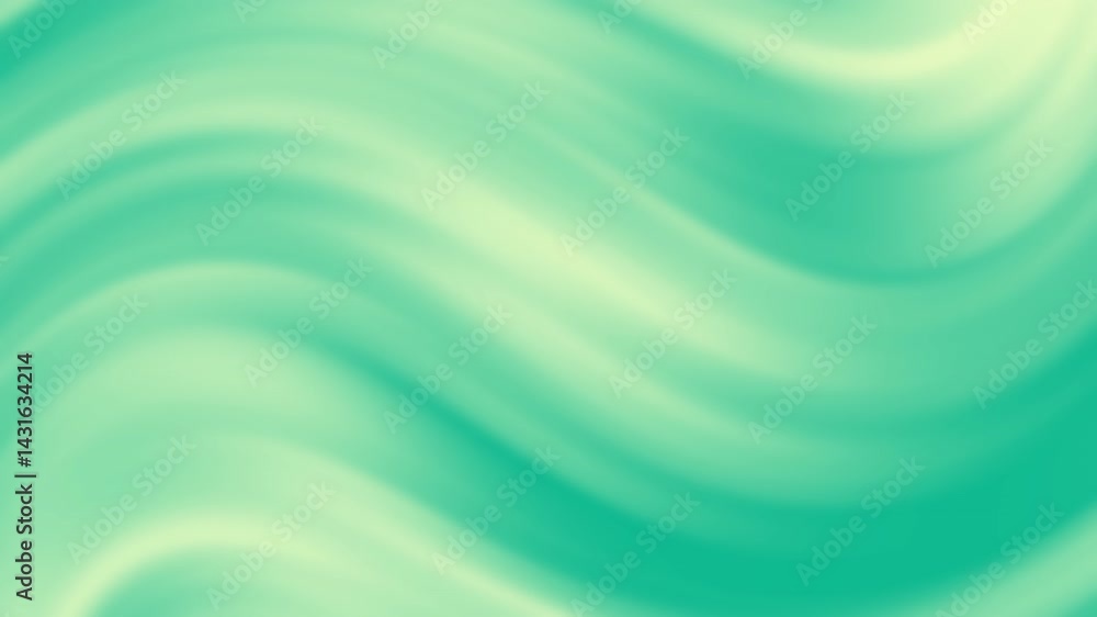 Poster a smooth, wavy abstract background featuring soft shades of green, creating a tranquil and calming v