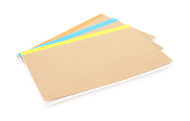 Fototapeta premium Different copybooks isolated on white. School stationery