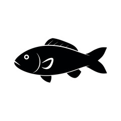 black vector silhouette wrasse fish