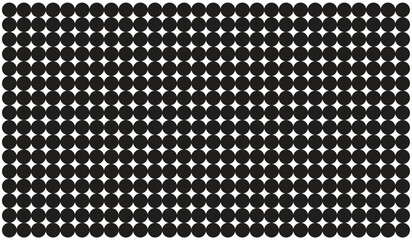 Polka dots design, seamless pattern on black background. Vector illustration.