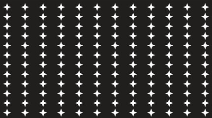 Abstract background with repeated stars in halftone design. Black shape on a White background. Vector illustration.