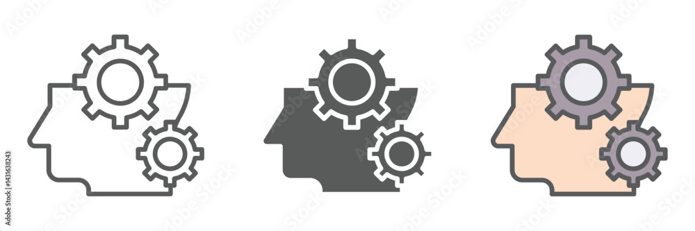 Poster experience icons set – vector illustrations in multiple styles