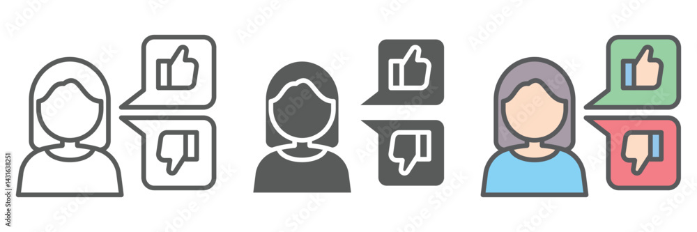 Aufkleber feedback icons set – vector illustrations in multiple styles