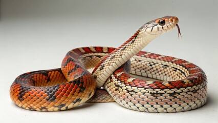 Fototapeta premium Beauty rat snake on studio background 