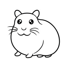 hamster cheeks puffed cute line drawing line art vector