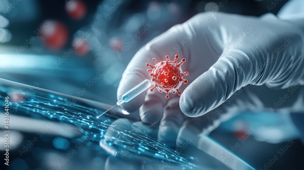 Aufkleber a cybernetically enhanced doctor using advanced technology to precisely administer nanomedicine trea