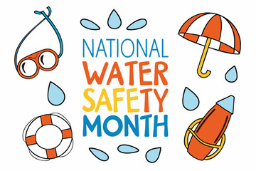 NATIONAL WATER SAFETY MONTH vector illustration