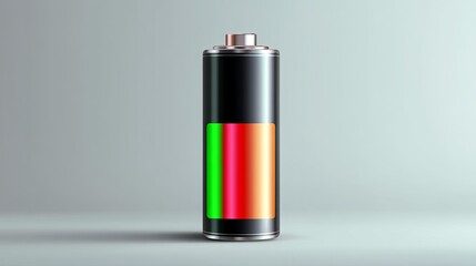 Realistic battery charge level vector in 3D Energy progress visual for digital use