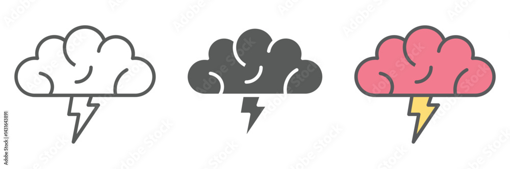 Poster idea icons set – vector illustrations in multiple styles