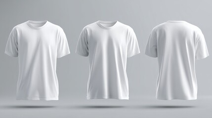 White blank sports tshirt in 3D rendering Front side back mockup isolated ready for logo print