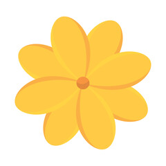 Top view yellow flower. Vector