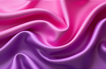 Fototapeta premium Soft, wavy folds of purple and fuchsia silk satin create a beautiful, shiny background for festive designs and holidays._00002_