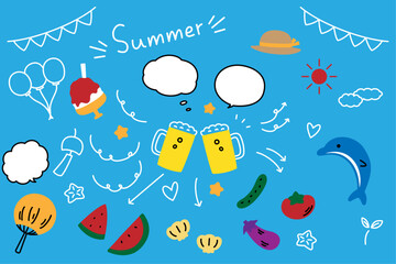 可愛い夏素材セット