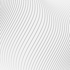 Abstract Wavy Lines Dot Halftone Background Design