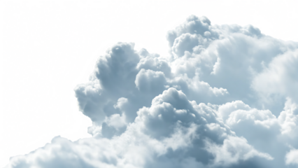 white fluffy clouds isolated on white background PNG. GENERATIVE AI