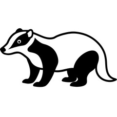 Stylized Badger Outline in Vector