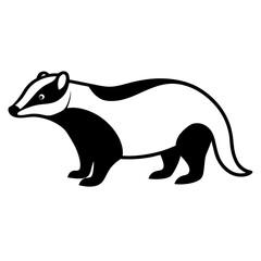 Stylized Badger Outline in Vector
