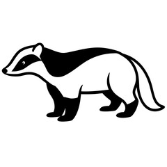 Stylized Badger Outline in Vector