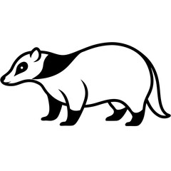 Stylized Badger Outline in Vector