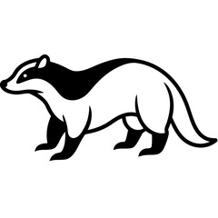 Stylized Badger Outline in Vector