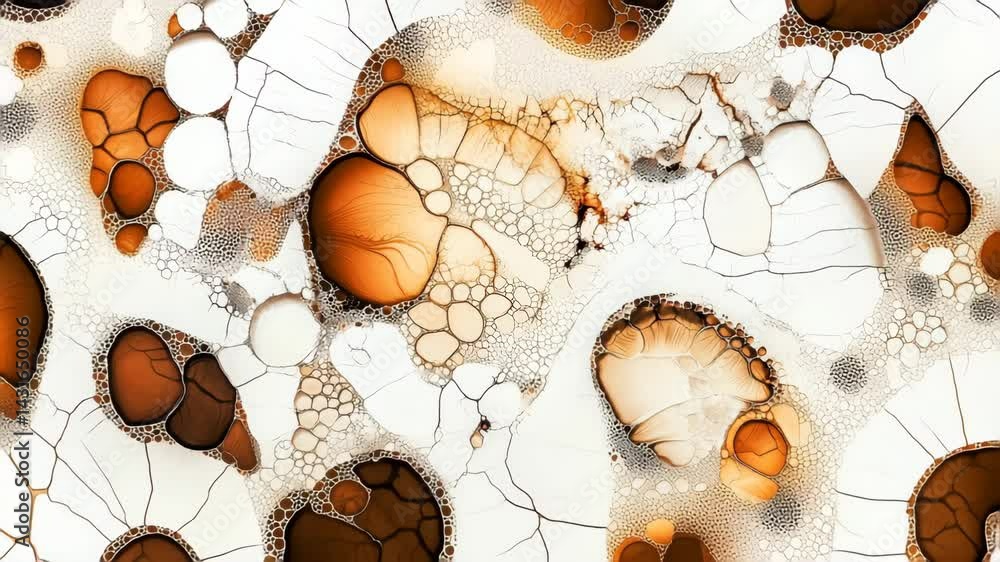 Poster abstract orange and white bubbles create a stunning visual effect and texture.