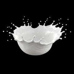 Fresh Milk or White Liquid Impact: Isolated 3D Visual
