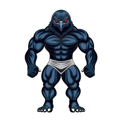 strong crow mascot vector illustration design