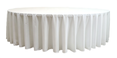 white tablecloth draped over a dining-table isolated on white background PNG. GENERATIVE AI